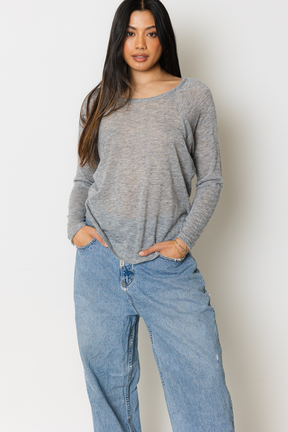 Airy Speckled Long Sleeve Tee