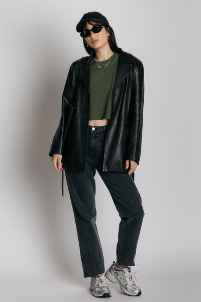 olive boxy tee