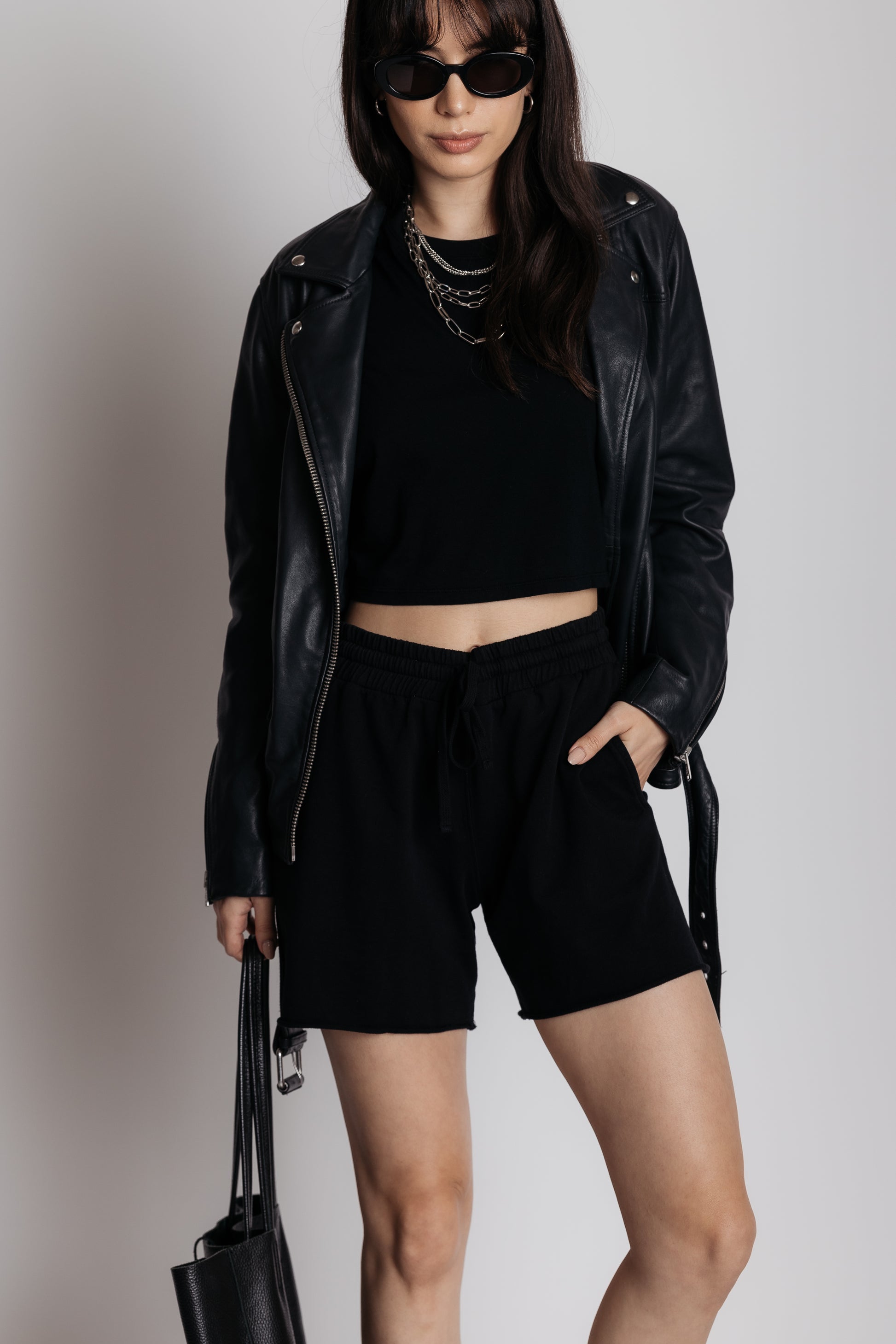 black archive shorts