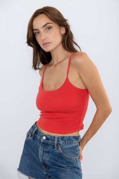 Ribbed Knit Crop Cami