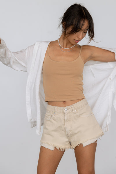 Ribbed Knit Crop Cami