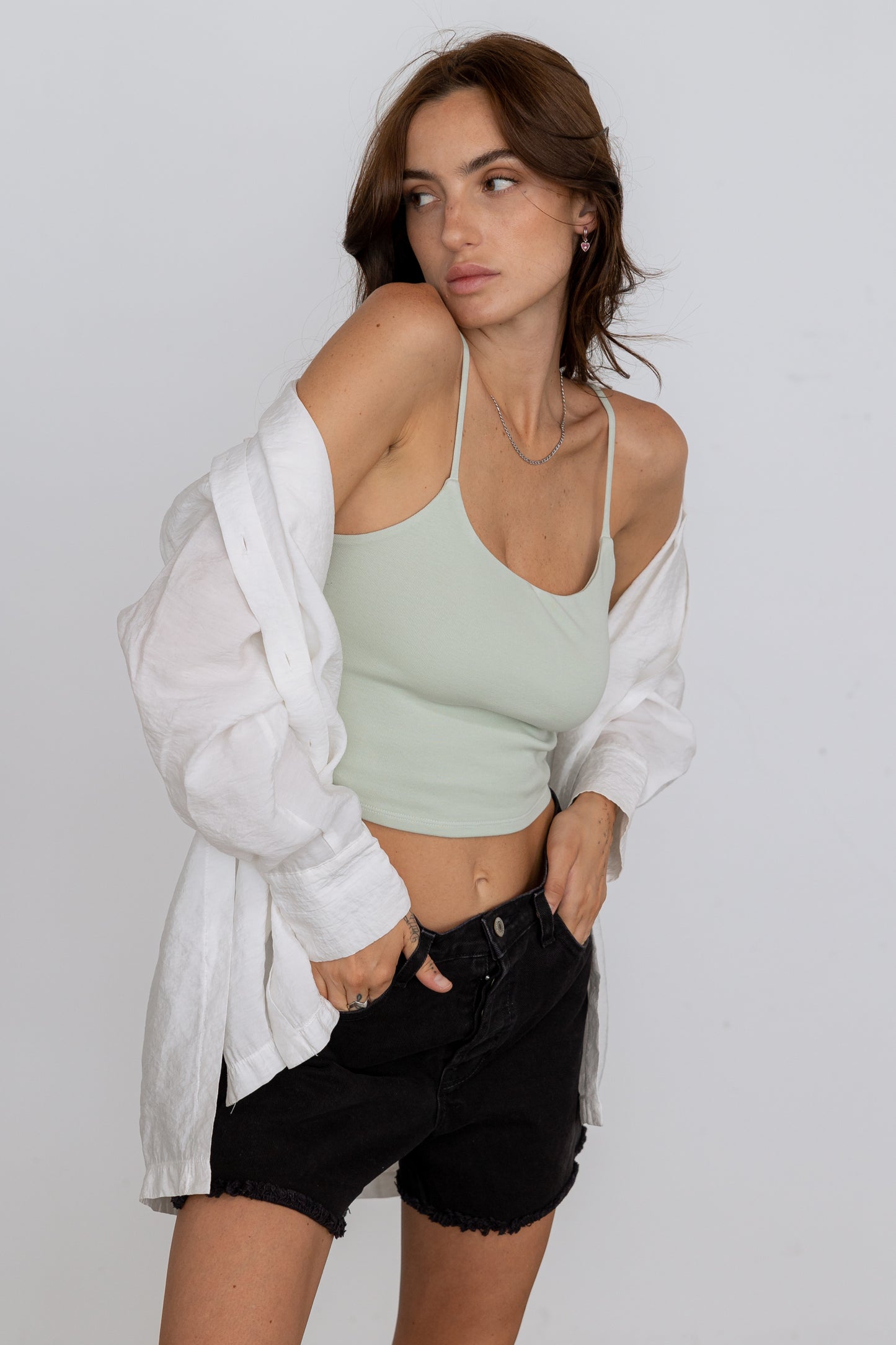 Ribbed Knit Crop Cami