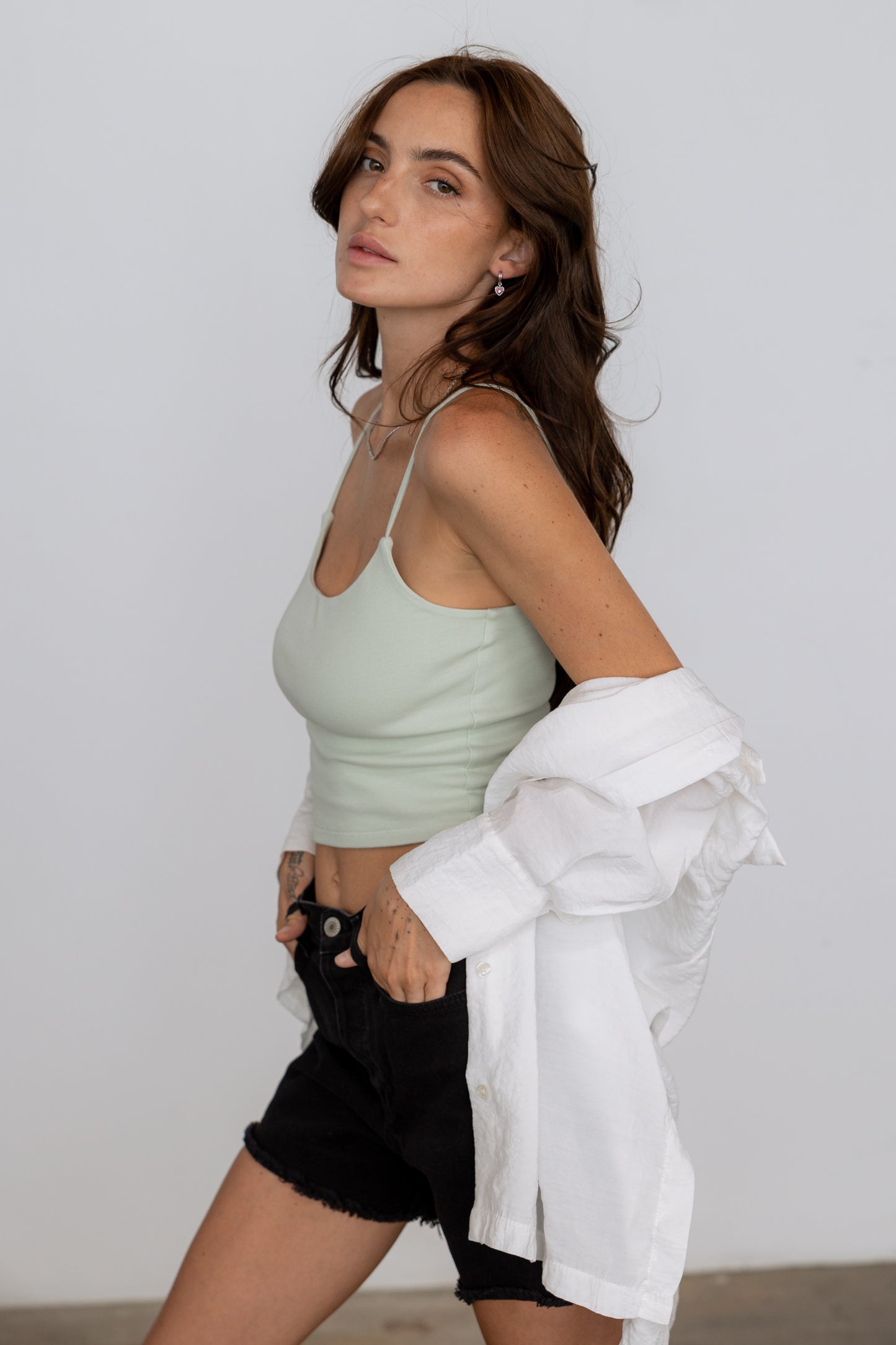 Ribbed Knit Crop Cami