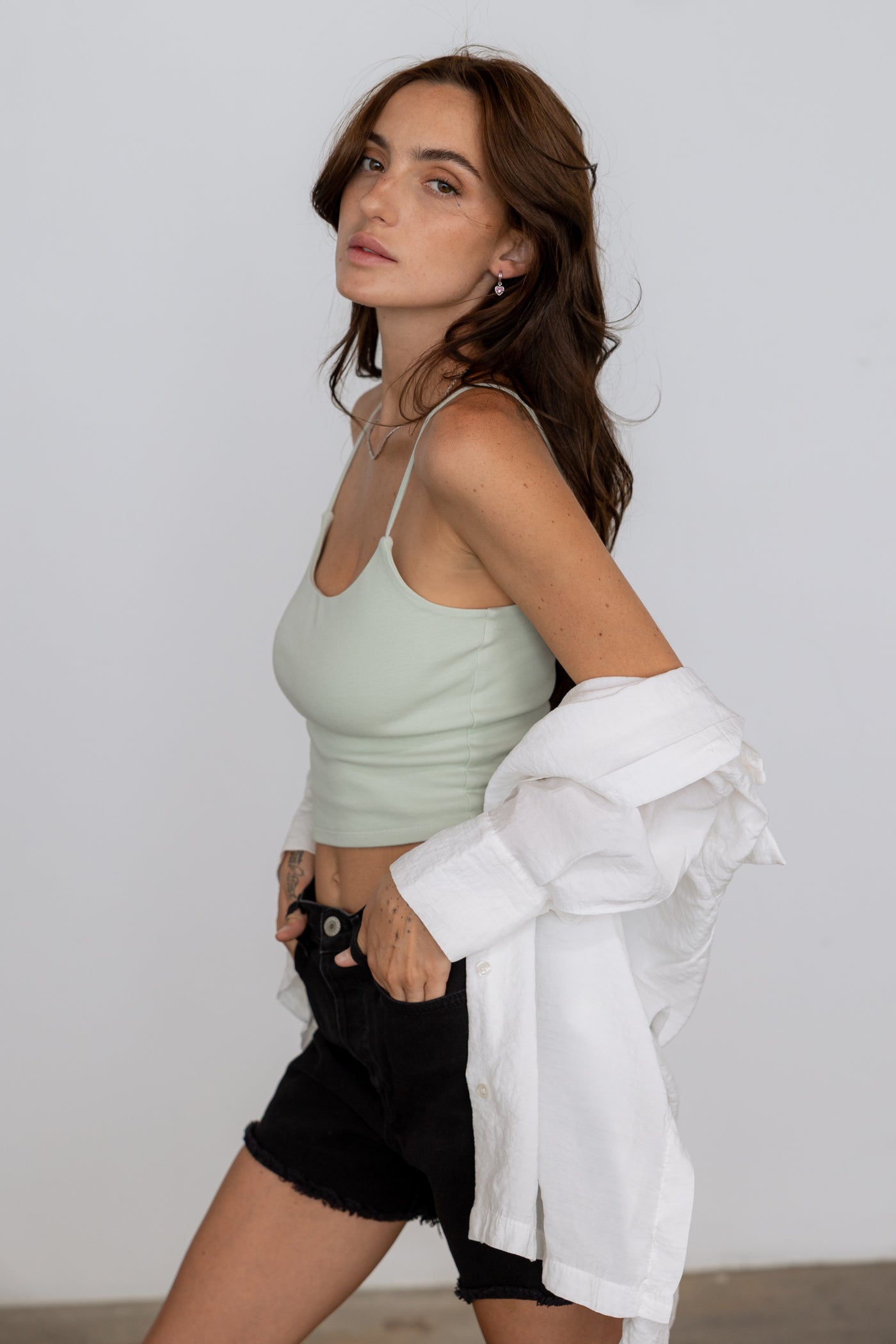 Ribbed Knit Crop Cami