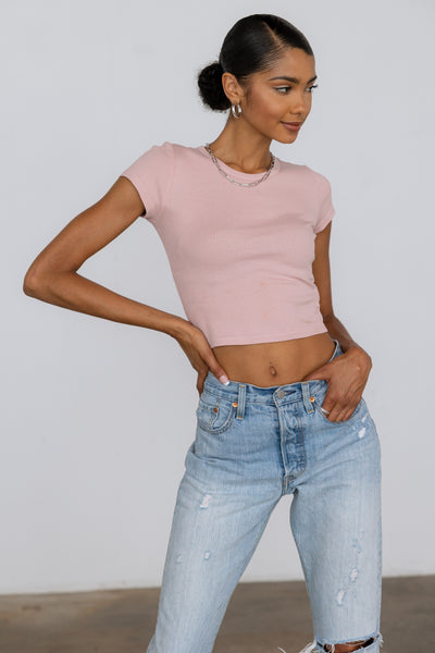 Ribbed Knit Baby Tee