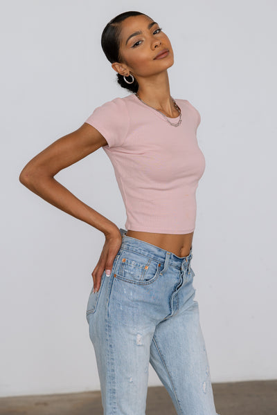 Ribbed Knit Baby Tee