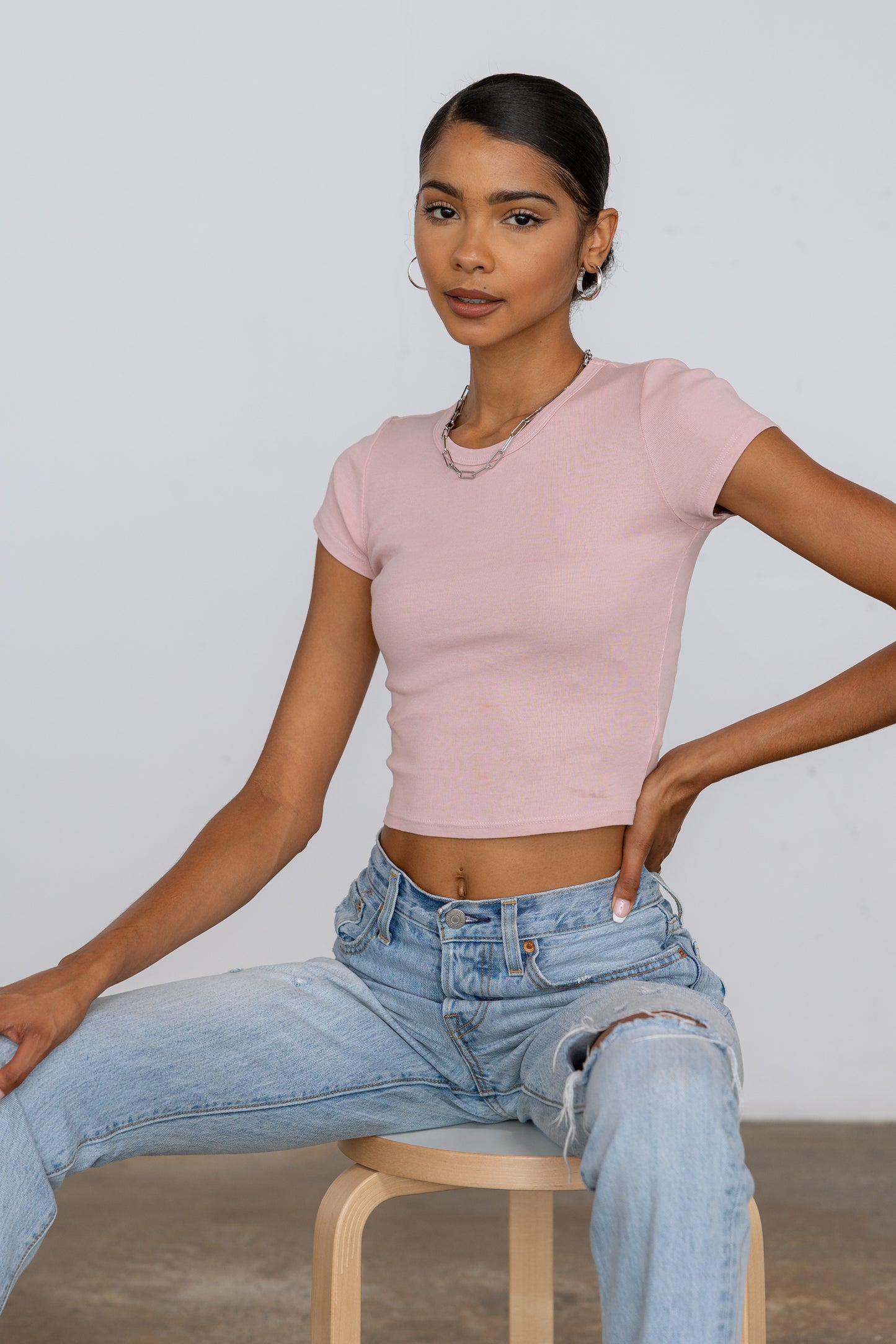 Ribbed Knit Baby Tee