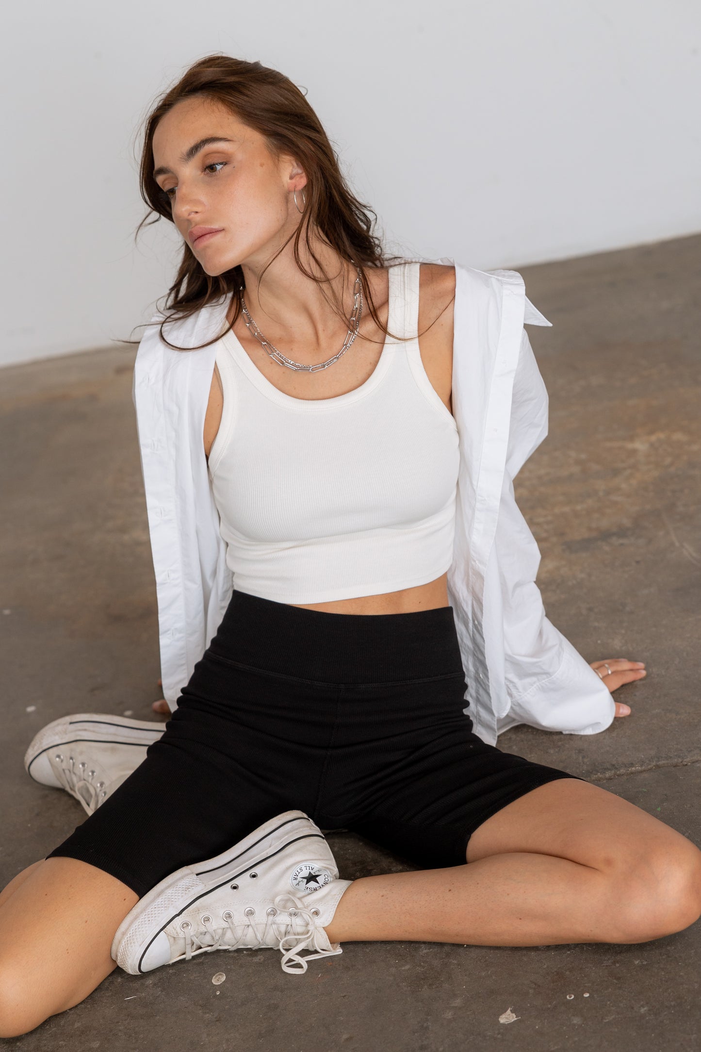Ribbed Biker Shorts