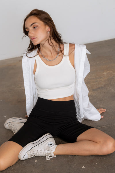 Ribbed Biker Shorts