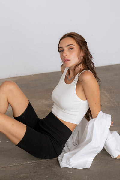 Ribbed Biker Shorts