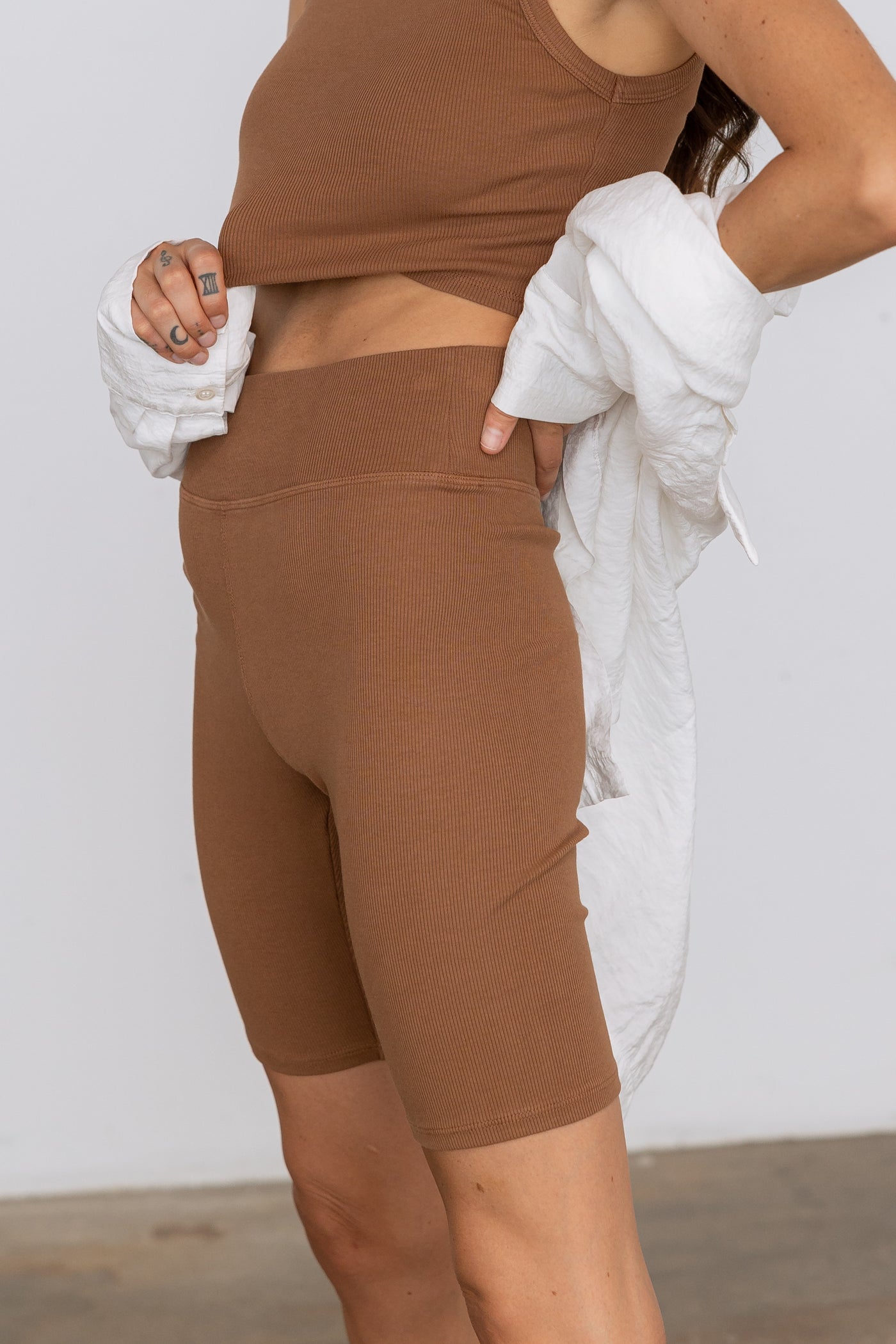 Ribbed Biker Shorts