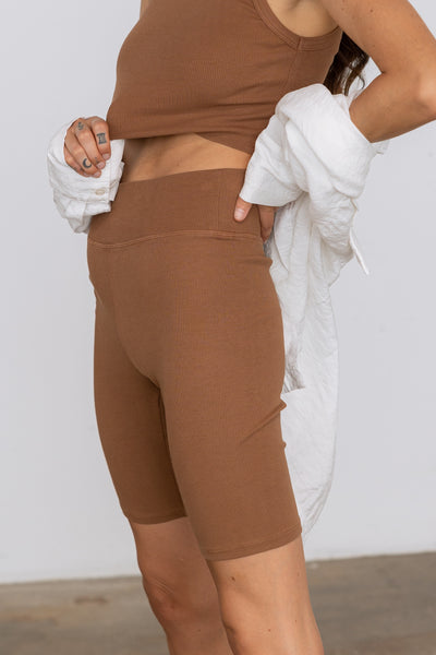 Ribbed Biker Shorts