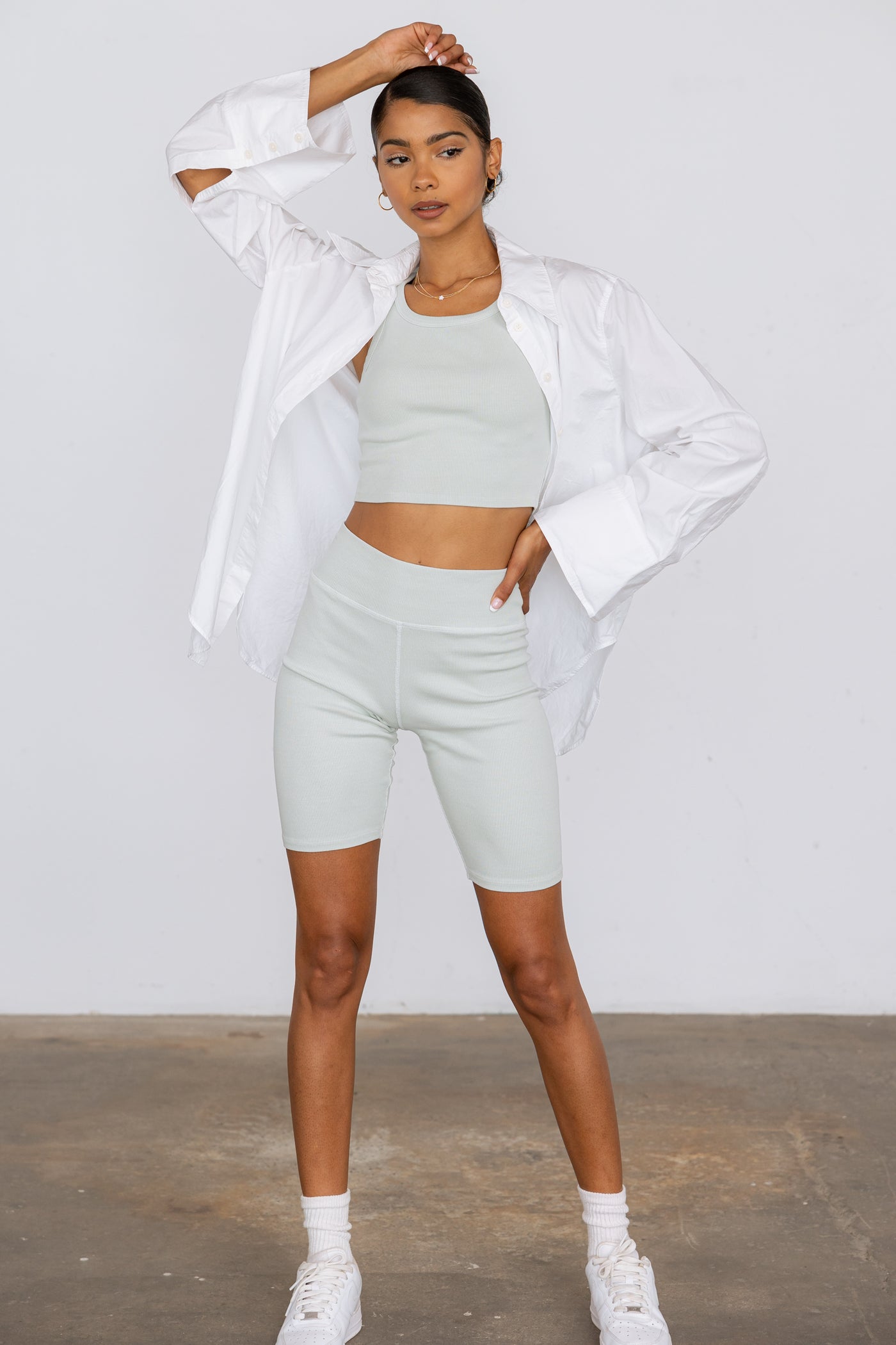 Ribbed Biker Shorts