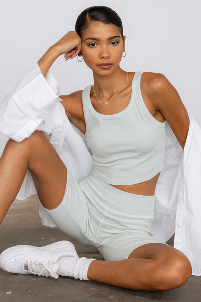 Ribbed Biker Shorts